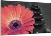 Peinture sur toile Fleur | Orange, noir | 120x70cm 1Hatch