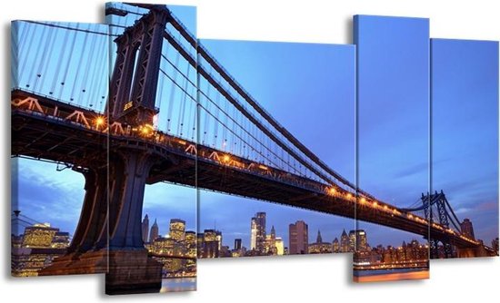 Peinture sur toile New York | Bleu | 120x65 5 Liège