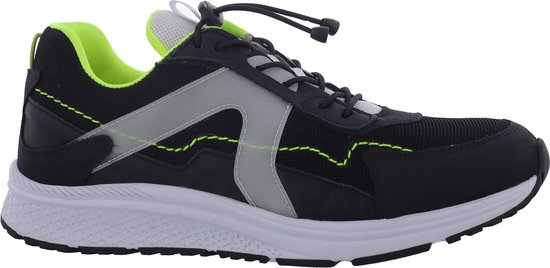 Piedro Sport - Bram - Sneakers - Zwart Wit Geel - Vetersluiting - Schoenmaat - 39