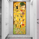 Allernieuwste.nl® Canvas Schilderij - Gustav Klimt De Kus XL - HD Kunst Reproductie - Poster - 50 x 150 cm - Kleur en Goud