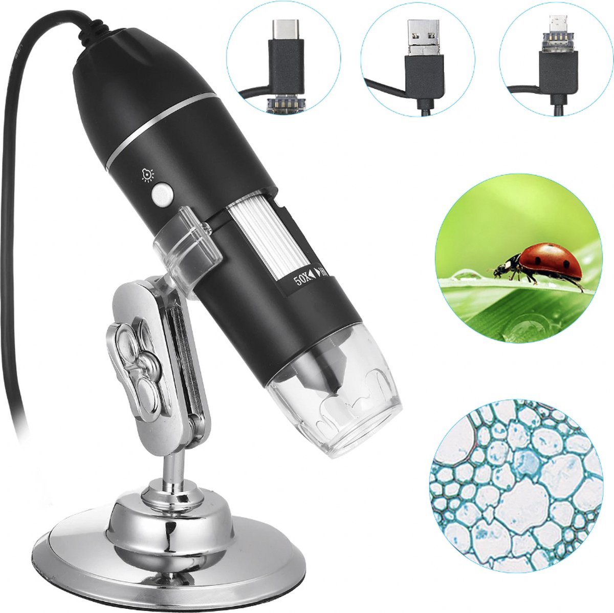 Digitale USB Microscoop - Microscoop Camera - 50-1600 X Vegroting met 8x LED Verlichting