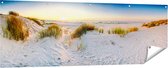 Gards Tuinposter Strand en Duinen tijdens Zonsondergang - 180x60 cm - Tuindoek - Tuindecoratie - Wanddecoratie buiten - Tuinschilderij