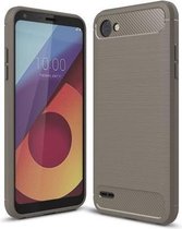 Geborstelde TPU Cover - LG Q6 - Grijs