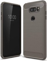 LG V30s - Geborstelde TPU Cover - Grijs