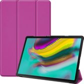 Tablet hoes geschikt voor Samsung Galaxy Tab S5e hoes - Tri-Fold Book Case - Paars