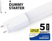 LED T8 TL buis 120 cm 18 Watt 2250lm 4000K 5 jaar garantie Samsung High Lumen incl. starter