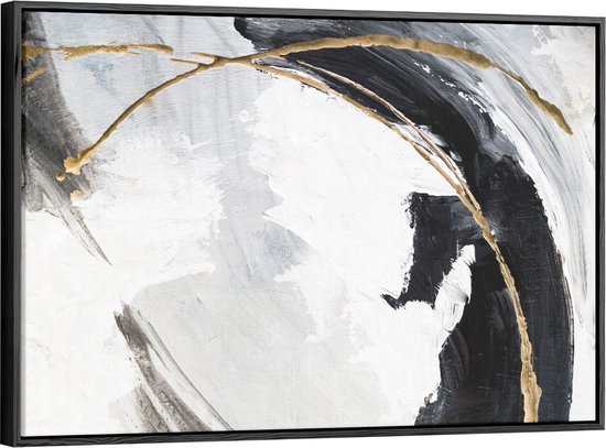 Canvas Schilderij Zwarte Arm met Gouden Sieraden - 40 x 80 cm