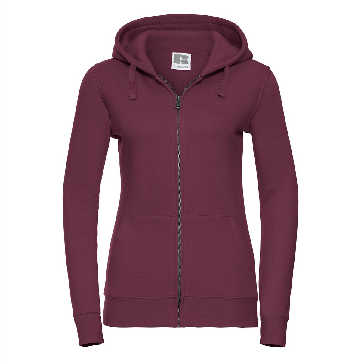 Russel - Authentic Hoodie met Rits Dames - Bordeauxrood - XL