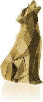 Goud gelakte figuurkaars, design: Wolf Hoogte 18 cm (35 uur)