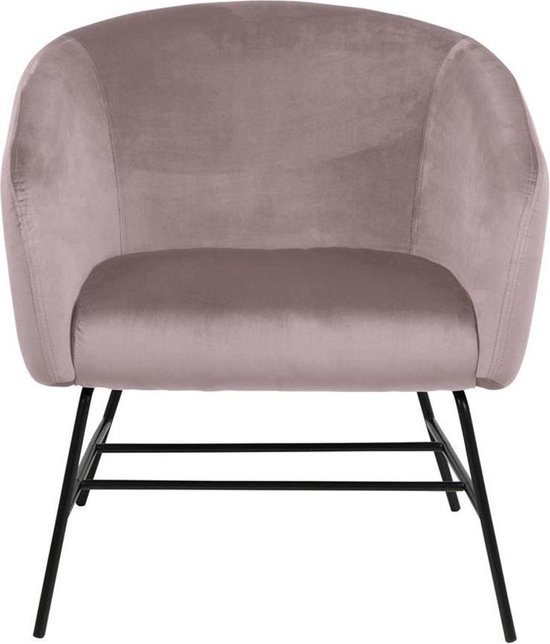 Lisomme fauteuil Lissy – Fluweel – Roze
