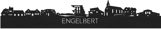 Skyline Engelbert Zwart hout - 80 cm - Woondecoratie - Wanddecoratie - Meer steden beschikbaar - Woonkamer idee - City Art - Steden kunst - Cadeau voor hem - Cadeau voor haar - Jubileum - Trouwerij - WoodWideCities