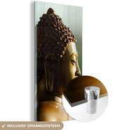 MuchoWow® Glasschilderij 20x40 cm - Schilderij acrylglas - Boeddha beeld fotoprint - Foto op glas - Schilderijen