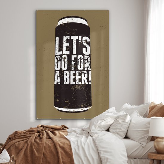 MuchoWow® Peinture sur verre - Bières - Canette - Vintage - Boisson - Citations - Dictons - 100x150 cm - Peintures sur verre acrylique - Photo sur Glas