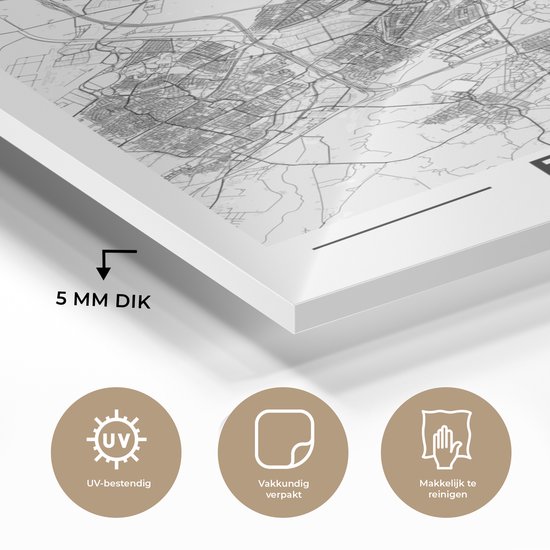 Peinture sur Verre - Plan de la Ville d'Eindhoven - 120x180 cm - Peintures sur Verre Peintures - Photo sur Glas