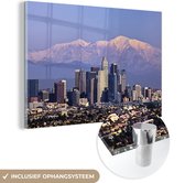 MuchoWow® Glasschilderij 90x60 cm - Schilderij acrylglas - Amerika - Berg - Los Angeles - Foto op glas - Schilderijen