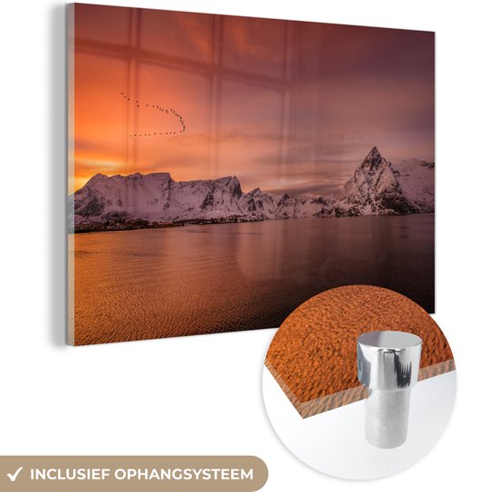 Glas de marque Sunset 120x80 cm - Tirage photo sur Glas (décoration murale en plexiglas)