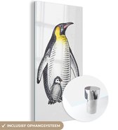 MuchoWow® Glasschilderij 60x120 cm - Schilderij acrylglas - Pinguïn - Dieren - Aquarel - Foto op glas - Schilderijen
