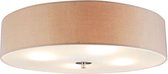 QAZQA drum - Moderne Plafondlamp met kap - 4 lichts - Ø 500 mm - Beige - Woonkamer | Slaapkamer