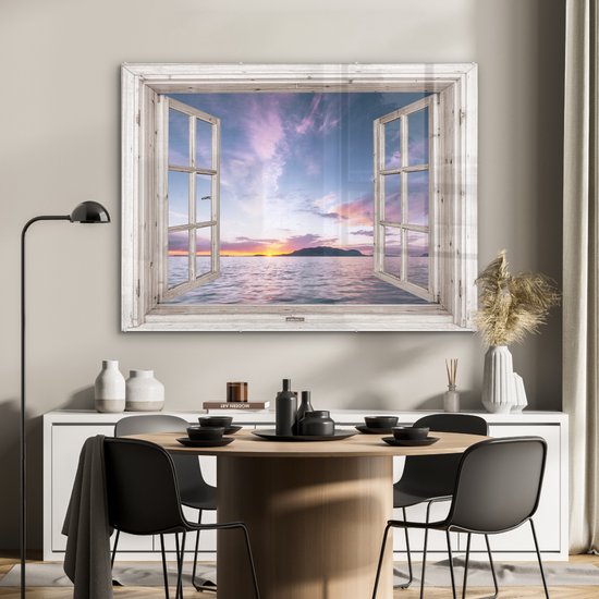 Peinture sur Verre - Vue à travers - Île - Mer - 120x90 cm - Peintures sur Verre Peintures - Photo sur Glas