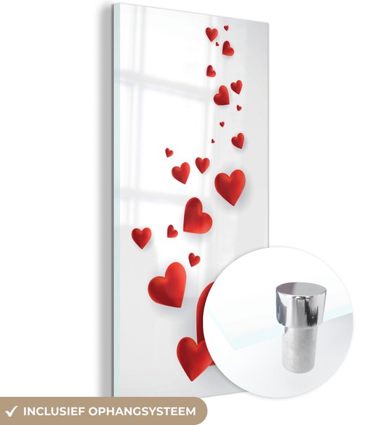 Peinture sur verre - un chemin de coeurs - 20x40 cm - Peintures sur Verre Peintures - Photo sur Glas