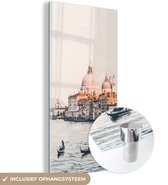 MuchoWow® Glasschilderij 80x160 cm - Schilderij acrylglas - Venetië - Boot - Italië - Foto op glas - Schilderijen