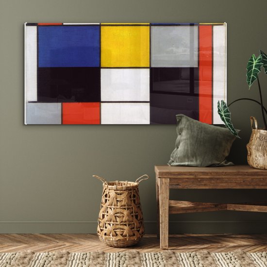 Peinture sur Verre - Composition A - Piet Mondrian - 120x60 cm - Peintures sur Verre Peintures - Photo sur Glas