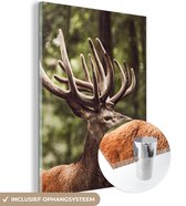 MuchoWow® Peinture sur verre 30x40 cm - Peinture sur verre acrylique - Cerfs - Nature - Bois - Forêt - Animaux - Photo sur verre - Peintures