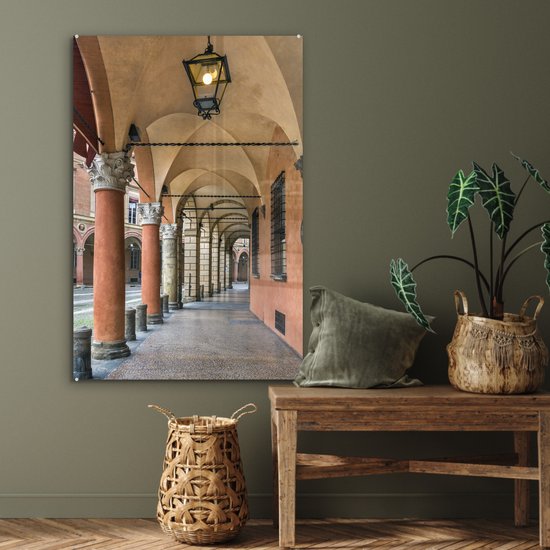 Peinture sur Verre - Une Colonnade à Bologne Italienne - 60x90 cm - Peintures sur Verre Peintures - Photo sur Glas