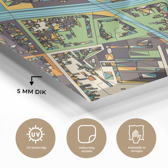 MuchoWow® Peinture sur verre 160x120 cm - Peinture sur verre acrylique - Illustration de la ville de Berlin - Photo sur verre - Peintures