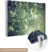 MuchoWow® Glasschilderij 150x100 cm - Schilderij acrylglas - Takken in het zonlicht - Foto op glas - Schilderijen