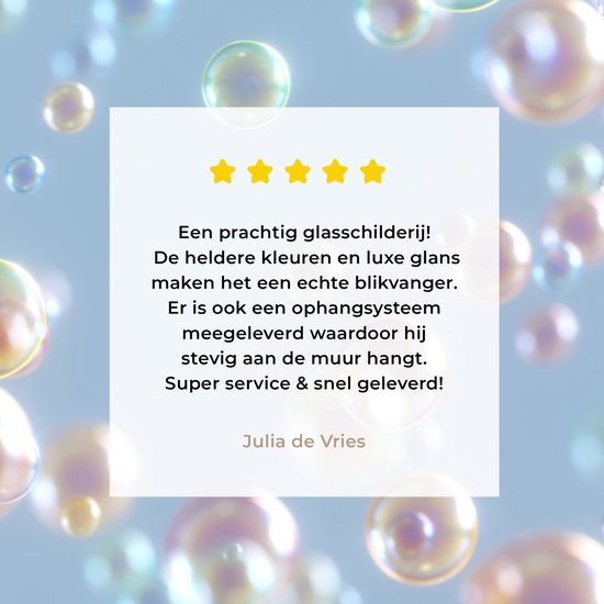 MuchoWow® Peinture sur verre 30x20 cm - Peinture sur verre acrylique - Bulles - Arc-en-ciel - Water - Photo sur verre - Peintures