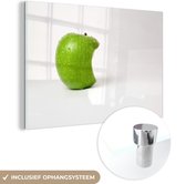Gouttes d'eau sur la pomme verte Plexiglas 120x80 cm - Tirage photo sur Glas (décoration murale plexiglas)