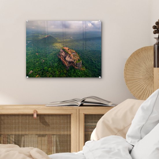 Peinture sur Verre - Vue sur le Rocher de Sigiriya au Sri Lanka - 40x30 cm - Peintures sur Verre Peintures - Photo sur Glas
