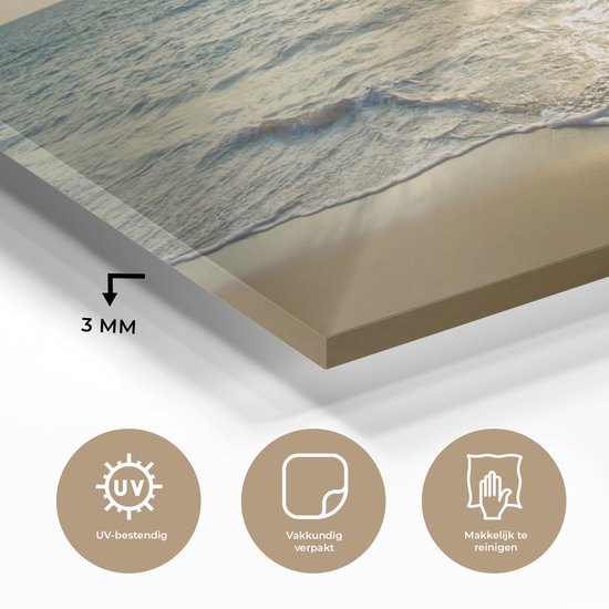 MuchoWow® Peinture sur verre - Mer - Été - Plage - 40x20 cm - Peintures sur verre acrylique - Photo sur Glas