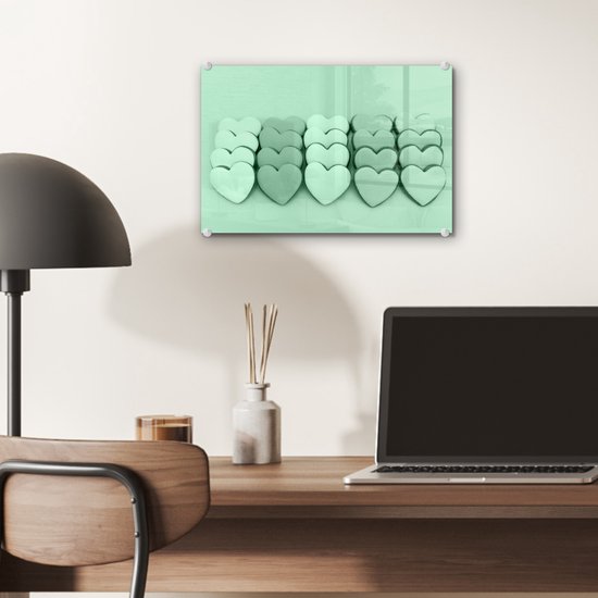 Peinture sur Verre - Hartjes Vert Menthe - 30x20 cm - Peintures sur Verre Peintures - Photo sur Glas