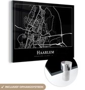 MuchoWow® Glasschilderij 120x90 cm - Schilderij acrylglas - Plattegrond - Haarlem - Stadskaart - Kaart - Foto op glas - Schilderijen