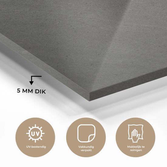 MuchoWow® Peinture sur Verre - Impression Granit - Motif - Grijs - 120x80 cm - Peintures sur Verre Peintures - Photo sur Glas