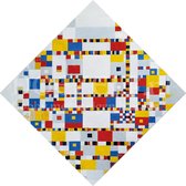 Diamond Painting Victory Boogie Woogie Mondriaan 40x40cm. (Volledige bedekking - Ronde steentjes) diamondpainting inclusief tools