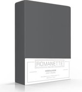 Romanette Hoeslaken Katoen Antraciet 180 x 200 cm