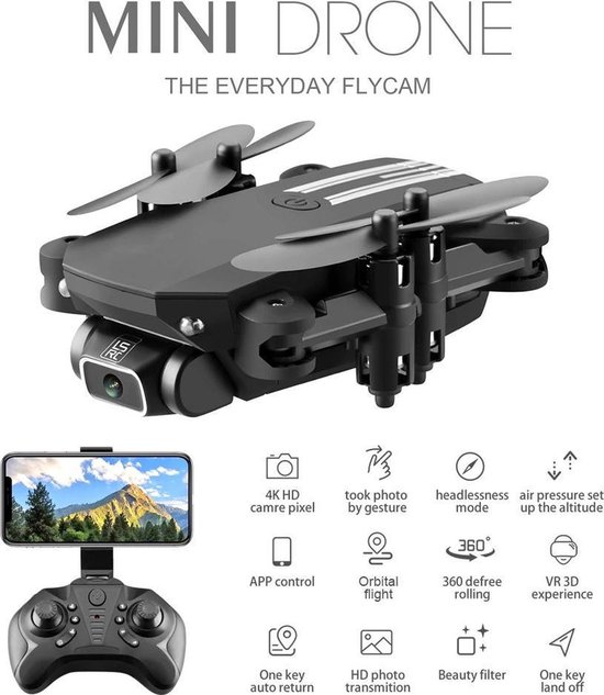 Drone - Mini Drone - Opvouwbare Drone - 4K Camera - Ultra HD - Foto En Video - Binnen En Buiten