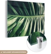 MuchoWow® Glasschilderij 120x90 cm - Schilderij acrylglas - Bladeren - Tropisch - Jungle - Foto op glas - Schilderijen