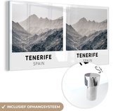 MuchoWow® Glasschilderij 120x60 cm - Schilderij acrylglas - Tenerife - Spanje - Bergen - Foto op glas - Schilderijen