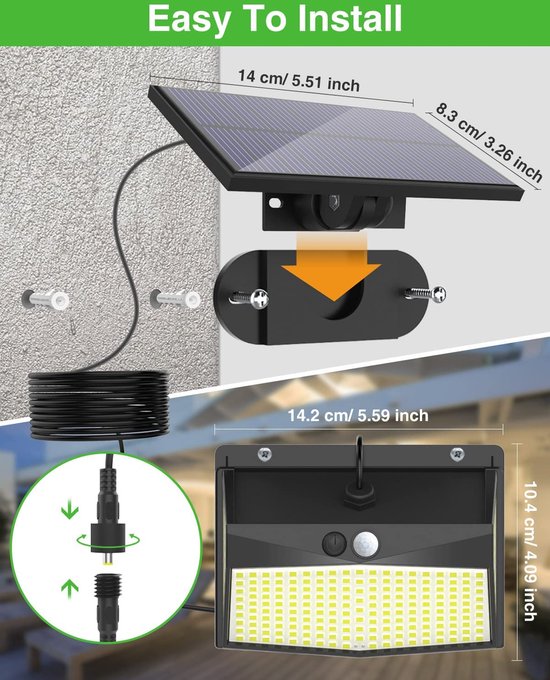 RESKO - Nipify Lampe Solaire Extérieure avec Détecteur de