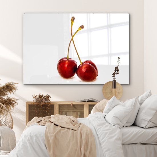 Peinture sur verre - Cerise - Wit - Rouge - 180x120 cm - Peintures Plexiglas