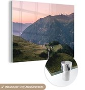 MuchoWow® Glasschilderij 40x30 cm - Schilderij acrylglas - Oostenrijk - Berg - Landschap - Foto op glas - Schilderijen