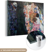 MuchoWow® Glasschilderij 80x60 cm - Schilderij acrylglas - Life and death - Gustav Klimt - Foto op glas - Schilderijen