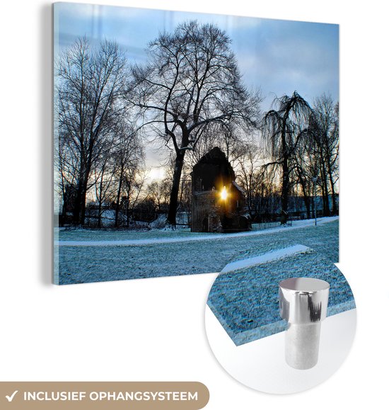 Zonsopgang in de winter in Nijmegen Plexiglas - Foto print op Glas (Plexiglas wanddecoratie)
