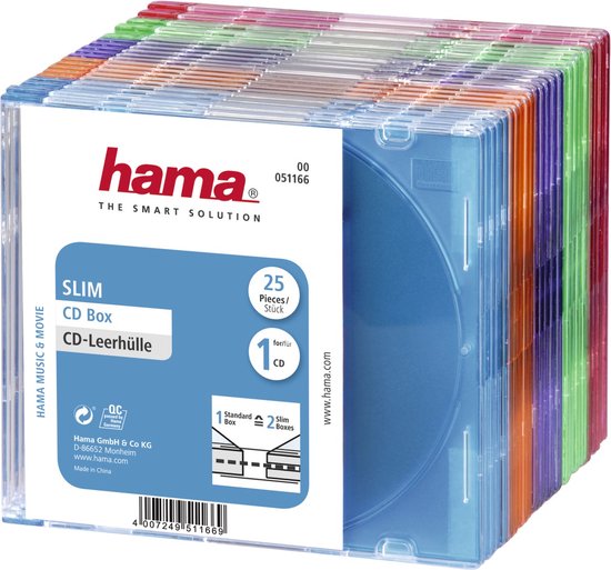 Hama CD box slim 25-pack multi kleur