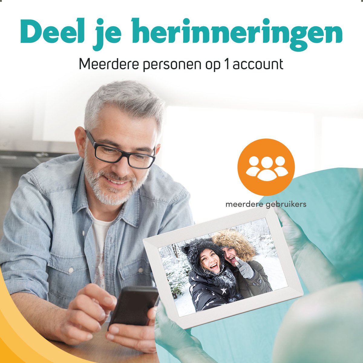 Pora&Co - Digitale fotolijst met WiFi en Frameo App – 10 inch - Pora – HD -IPS Display – Wit - Micro SD – Touchscreen thumbnail 5