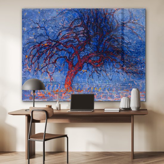 Peinture sur Verre - Arbre Rouge - Piet Mondrian - 160x120 cm - Peintures sur Verre Peintures - Photo sur Glas